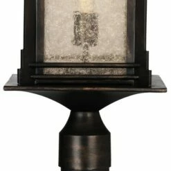 Franklin Iron Works Mission Outdoor Post Light Fixture LED Walnut Bronze 37 1/2" Frosted Cream Glass Exterior Garden Yard Driveway -Outdoor Lighting Sales Shop unnamed file 2619