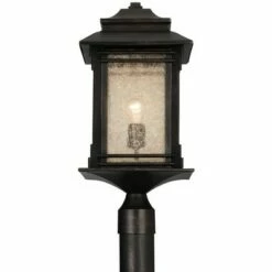 Franklin Iron Works Mission Outdoor Post Light Fixture LED Walnut Bronze 37 1/2" Frosted Cream Glass Exterior Garden Yard Driveway -Outdoor Lighting Sales Shop unnamed file 2621
