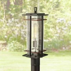 Minka Lavery San Marcos 20 1/2" High Black and Copper Outdoor Post Light