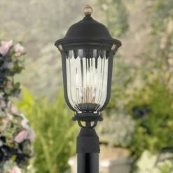 Minka Lavery Peale Street 21 3/4" H Sand Coal and Vermeil Gold Outdoor Post Light