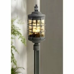 Minka Lavery Mallorca 22 3/4" High Black Finish Outdoor Post Light