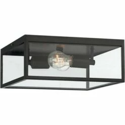 John Timberland Modern Outdoor Ceiling Light Fixture Matte Black 12" Clear Glass Panels Square Exterior House Porch Patio Outside 10 John Timberland Modern Outdoor Ceiling Light Fixture Matte Black 12" Clear Glass Panels Square Exterior House Porch Patio Outside -Outdoor Lighting Sales Shop unnamed file 270