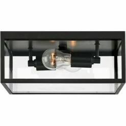 John Timberland Modern Outdoor Ceiling Light Fixture Matte Black 12" Clear Glass Panels Square Exterior House Porch Patio Outside 11 John Timberland Modern Outdoor Ceiling Light Fixture Matte Black 12" Clear Glass Panels Square Exterior House Porch Patio Outside -Outdoor Lighting Sales Shop unnamed file 271