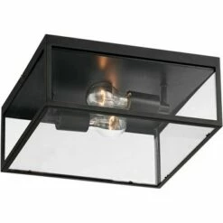 John Timberland Modern Outdoor Ceiling Light Fixture Matte Black 12" Clear Glass Panels Square Exterior House Porch Patio Outside 12 John Timberland Modern Outdoor Ceiling Light Fixture Matte Black 12" Clear Glass Panels Square Exterior House Porch Patio Outside -Outdoor Lighting Sales Shop unnamed file 272
