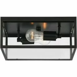 John Timberland Modern Outdoor Ceiling Light Fixture Matte Black 12" Clear Glass Panels Square Exterior House Porch Patio Outside 13 John Timberland Modern Outdoor Ceiling Light Fixture Matte Black 12" Clear Glass Panels Square Exterior House Porch Patio Outside -Outdoor Lighting Sales Shop unnamed file 273