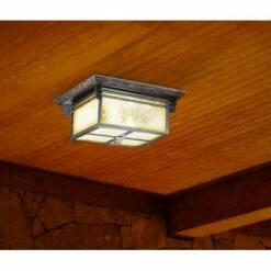 Franklin Iron Works Mission Outdoor Ceiling Light Fixture Walnut Bronze 15" Frosted Cream Glass Damp Rated for Exterior House -Outdoor Lighting Sales Shop unnamed file 278