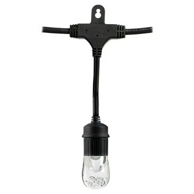 9ct Classic Café Outdoor String Lights Integrated LED Bulb - Black Wire - Enbrighten 3 9ct Classic Café Outdoor String Lights Integrated LED Bulb - Black Wire - Enbrighten