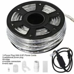 Costway 100' 2 Wire LED Rope Light Christmas Decorative Party In/Outdoor 110V Cool White -Outdoor Lighting Sales Shop unnamed file 2856