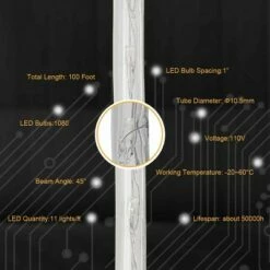 Costway 100' 2 Wire LED Rope Light Christmas Decorative Party In/Outdoor 110V Warm White -Outdoor Lighting Sales Shop unnamed file 2860