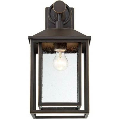 John Timberland Mission Outdoor Wall Light Fixture Bronze 18" Textured Glass for Exterior House Porch Patio Deck 5 John Timberland Mission Outdoor Wall Light Fixture Bronze 18" Textured Glass for Exterior House Porch Patio Deck - Image 3