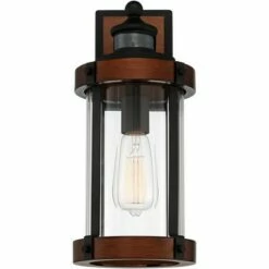 John Timberland Industrial Outdoor Wall Light Fixture Dark Wood Finish Black 15 1/2" Motion Sensor Clear Glass for Exterior House Porch -Outdoor Lighting Sales Shop unnamed file 2921
