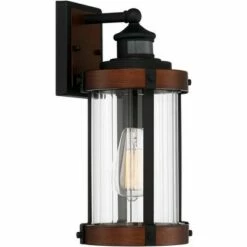 John Timberland Industrial Outdoor Wall Light Fixture Dark Wood Finish Black 15 1/2" Motion Sensor Clear Glass for Exterior House Porch -Outdoor Lighting Sales Shop unnamed file 2922
