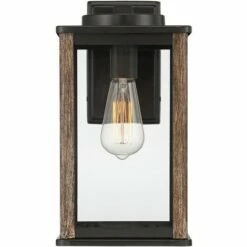 John Timberland Modern Farmhouse Outdoor Wall Light Fixture Dark Bronze Wood Finish Grain 14 1/4" Clear Glass Panels Exterior House Porch -Outdoor Lighting Sales Shop unnamed file 2940