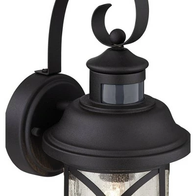 John Timberland Industrial Farmhouse Outdoor Wall Light Fixtures Set of 2 Black 15 1/2" Glass Dusk To Dawn Motion Sensor Exterior 4 John Timberland Industrial Farmhouse Outdoor Wall Light Fixtures Set of 2 Black 15 1/2" Glass Dusk To Dawn Motion Sensor Exterior - Image 2