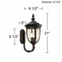 John Timberland Outdoor Wall Light Fixture Bronze 21" Hammered Glass Sconce for House Deck Patio -Outdoor Lighting Sales Shop unnamed file 2963