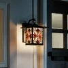 11.75" Stained Glass 1-Light Tiffany Style Bronze Outdoor Lantern Wall Sconce - River of Goods -Outdoor Lighting Sales Shop unnamed file 2965