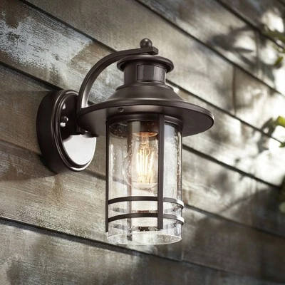 John Timberland Outdoor Wall Light Fixture Oil-Rubbed Bronze 11 1/4" Seedy Glass Motion Sensor for Exterior House Porch Patio Deck 3 John Timberland Outdoor Wall Light Fixture Oil-Rubbed Bronze 11 1/4" Seedy Glass Motion Sensor for Exterior House Porch Patio Deck