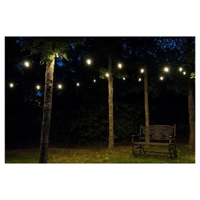 9ct Classic Café Outdoor String Lights Integrated LED Bulb - Black Wire - Enbrighten 5 9ct Classic Café Outdoor String Lights Integrated LED Bulb - Black Wire - Enbrighten - Image 3