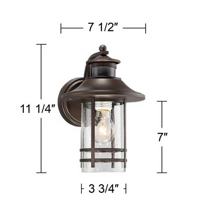 John Timberland Outdoor Wall Light Fixture Oil-Rubbed Bronze 11 1/4" Seedy Glass Motion Sensor for Exterior House Porch Patio Deck 8 John Timberland Outdoor Wall Light Fixture Oil-Rubbed Bronze 11 1/4" Seedy Glass Motion Sensor for Exterior House Porch Patio Deck - Image 6