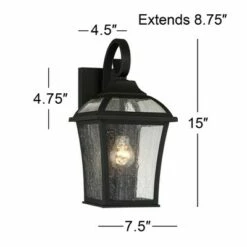 John Timberland Traditional Outdoor Wall Lights Fixture Set of 2 Carriage Style Textured Black 15" Clear Seedy Glass for House 15 John Timberland Traditional Outdoor Wall Lights Fixture Set of 2 Carriage Style Textured Black 15" Clear Seedy Glass for House -Outdoor Lighting Sales Shop unnamed file 3011