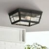 John Timberland Modern Outdoor Ceiling Fixture Matte Black 5" Clear Glass for Exterior House Porch Patio Outside Deck Garage Front