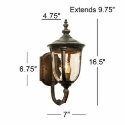John Timberland Bronze Outdoor Wall Light Vintage Curved Arm Sconce Fixture for Exterior House Patio Porch -Outdoor Lighting Sales Shop unnamed file 3032