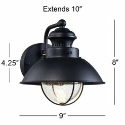 John Timberland Rustic Outdoor Wall Light Fixture LED Black 8" Seedy Glass Sconce for Exterior Deck Porch Patio -Outdoor Lighting Sales Shop unnamed file 3040