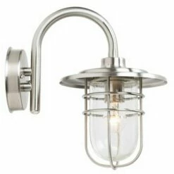 John Timberland Industrial Outdoor Wall Light Fixture Brushed Nickel 12 3/4" Caged Seeded Glass for House Porch Patio Barn -Outdoor Lighting Sales Shop unnamed file 3050