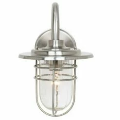 John Timberland Industrial Outdoor Wall Light Fixture Brushed Nickel 12 3/4" Caged Seeded Glass for House Porch Patio Barn -Outdoor Lighting Sales Shop unnamed file 3052