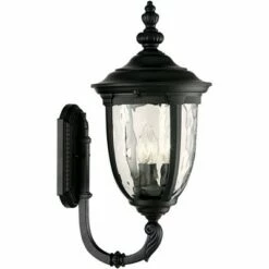 John Timberland Outdoor Wall Light Fixture Textured Black Upbridge Arm 21" Clear Hammered Glass for Exterior Porch Patio -Outdoor Lighting Sales Shop unnamed file 3060