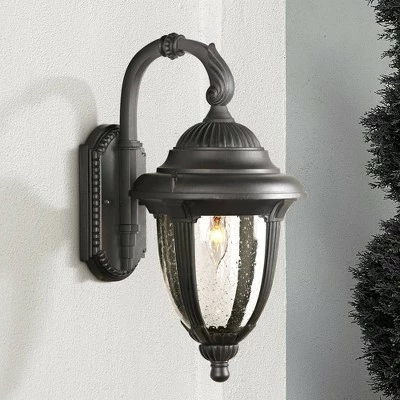 John Timberland Traditional Outdoor Wall Light Fixture Black Carriage Style 18 1/2" Clear Seedy Glass for Exterior House Porch 3 John Timberland Traditional Outdoor Wall Light Fixture Black Carriage Style 18 1/2" Clear Seedy Glass for Exterior House Porch