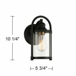 John Timberland Farmhouse Outdoor Wall Light Fixture Black Metal 10 1/4" Clear Glass for Exterior House Porch Patio Entryway -Outdoor Lighting Sales Shop unnamed file 3083
