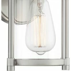 John Timberland Farmhouse Outdoor Lantern Wall Light Fixture Brushed Nickel 10 1/4" Clear Glass Damp Rated for Exterior House -Outdoor Lighting Sales Shop unnamed file 3086