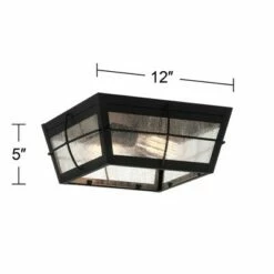 John Timberland Modern Outdoor Ceiling Fixture Matte Black 5" Clear Glass for Exterior House Porch Patio Outside Deck Garage Front -Outdoor Lighting Sales Shop unnamed file 309