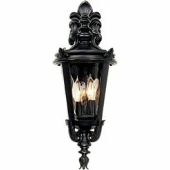 John Timberland Traditional Outdoor Wall Light Fixture Textured Black French 21 3/4" Clear Hammered Glass for Exterior House Porch -Outdoor Lighting Sales Shop unnamed file 3093
