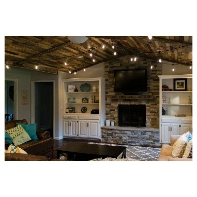 9ct Classic Café Outdoor String Lights Integrated LED Bulb - Black Wire - Enbrighten 6 9ct Classic Café Outdoor String Lights Integrated LED Bulb - Black Wire - Enbrighten - Image 4