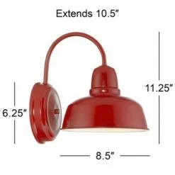 John Timberland Farmhouse Outdoor Wall Light Fixture Urban Barn Red Steel Gooseneck 11 1/4" for Exterior House Porch Patio -Outdoor Lighting Sales Shop unnamed file 3112