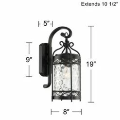 John Timberland Outdoor Wall Light Fixture Matte Black 19" Clear Hammered Glass for Exterior House Porch Patio Deck -Outdoor Lighting Sales Shop unnamed file 3123