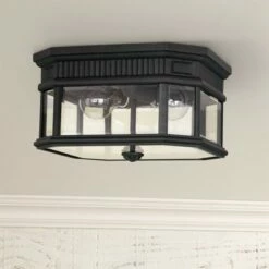 Feiss Cotswold Lane 11 1/2"W Black Ceiling Light