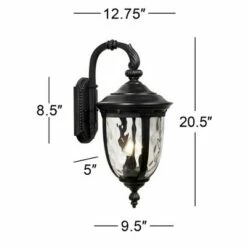 John Timberland Outdoor Wall Light Fixture Textured Black 20 1/2" Hammered Glass Exterior House Patio Porch -Outdoor Lighting Sales Shop unnamed file 3165