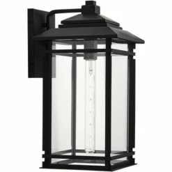 John Timberland Mission Outdoor Wall Light Fixture Matte Black Metal 19" Clear Glass Shade Exterior House Porch Patio Deck Home 11 John Timberland Mission Outdoor Wall Light Fixture Matte Black Metal 19" Clear Glass Shade Exterior House Porch Patio Deck Home -Outdoor Lighting Sales Shop unnamed file 3170