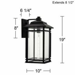 John Timberland Mission Outdoor Wall Light Fixture Matte Black Metal 19" Clear Glass Shade Exterior House Porch Patio Deck Home 13 John Timberland Mission Outdoor Wall Light Fixture Matte Black Metal 19" Clear Glass Shade Exterior House Porch Patio Deck Home -Outdoor Lighting Sales Shop unnamed file 3172