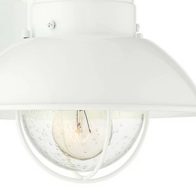 John Timberland Farmhouse Outdoor Barn Light Wall Fixture White 9" Clear Seedy Glass Dusk to Dawn Motion Sensor for House Porch Patio 5 John Timberland Farmhouse Outdoor Barn Light Wall Fixture White 9" Clear Seedy Glass Dusk to Dawn Motion Sensor for House Porch Patio - Image 3