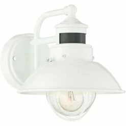 John Timberland Farmhouse Outdoor Barn Light Wall Fixture White 9" Clear Seedy Glass Dusk to Dawn Motion Sensor for House Porch Patio 13 John Timberland Farmhouse Outdoor Barn Light Wall Fixture White 9" Clear Seedy Glass Dusk to Dawn Motion Sensor for House Porch Patio -Outdoor Lighting Sales Shop unnamed file 3196