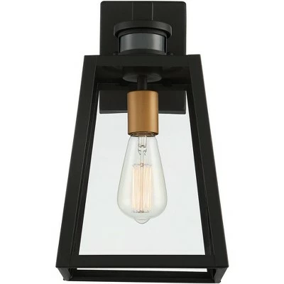 John Timberland Industrial Outdoor Wall Light Fixture Black 14 3/4" Clear Glass Dusk To Dawn Motion Sensor Exterior Porch Patio 5 John Timberland Industrial Outdoor Wall Light Fixture Black 14 3/4" Clear Glass Dusk To Dawn Motion Sensor Exterior Porch Patio - Image 3