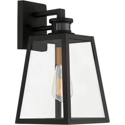 John Timberland Industrial Outdoor Wall Light Fixture Black 14 3/4" Clear Glass Dusk To Dawn Motion Sensor Exterior Porch Patio 6 John Timberland Industrial Outdoor Wall Light Fixture Black 14 3/4" Clear Glass Dusk To Dawn Motion Sensor Exterior Porch Patio - Image 4