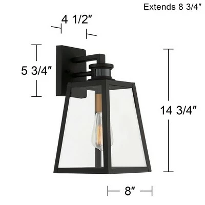 John Timberland Industrial Outdoor Wall Light Fixture Black 14 3/4" Clear Glass Dusk To Dawn Motion Sensor Exterior Porch Patio 8 John Timberland Industrial Outdoor Wall Light Fixture Black 14 3/4" Clear Glass Dusk To Dawn Motion Sensor Exterior Porch Patio - Image 6