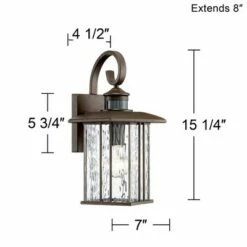 John Timberland Modern Outdoor Wall Fixture Bronze 15 1/4" Clear Water Glass Lantern Dusk to Dawn Motion Security Sensor for Exterior Porch -Outdoor Lighting Sales Shop unnamed file 3215