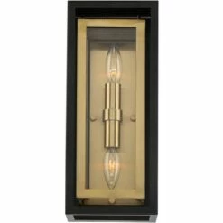 Possini Euro Design Modern Outdoor Wall Light Fixture Mixed Metal Black Brass 14" Double Box Clear Glass for Exterior House Porch 9 Possini Euro Design Modern Outdoor Wall Light Fixture Mixed Metal Black Brass 14" Double Box Clear Glass for Exterior House Porch -Outdoor Lighting Sales Shop unnamed file 3218