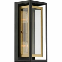 Possini Euro Design Modern Outdoor Wall Light Fixture Mixed Metal Black Brass 14" Double Box Clear Glass for Exterior House Porch 10 Possini Euro Design Modern Outdoor Wall Light Fixture Mixed Metal Black Brass 14" Double Box Clear Glass for Exterior House Porch -Outdoor Lighting Sales Shop unnamed file 3219